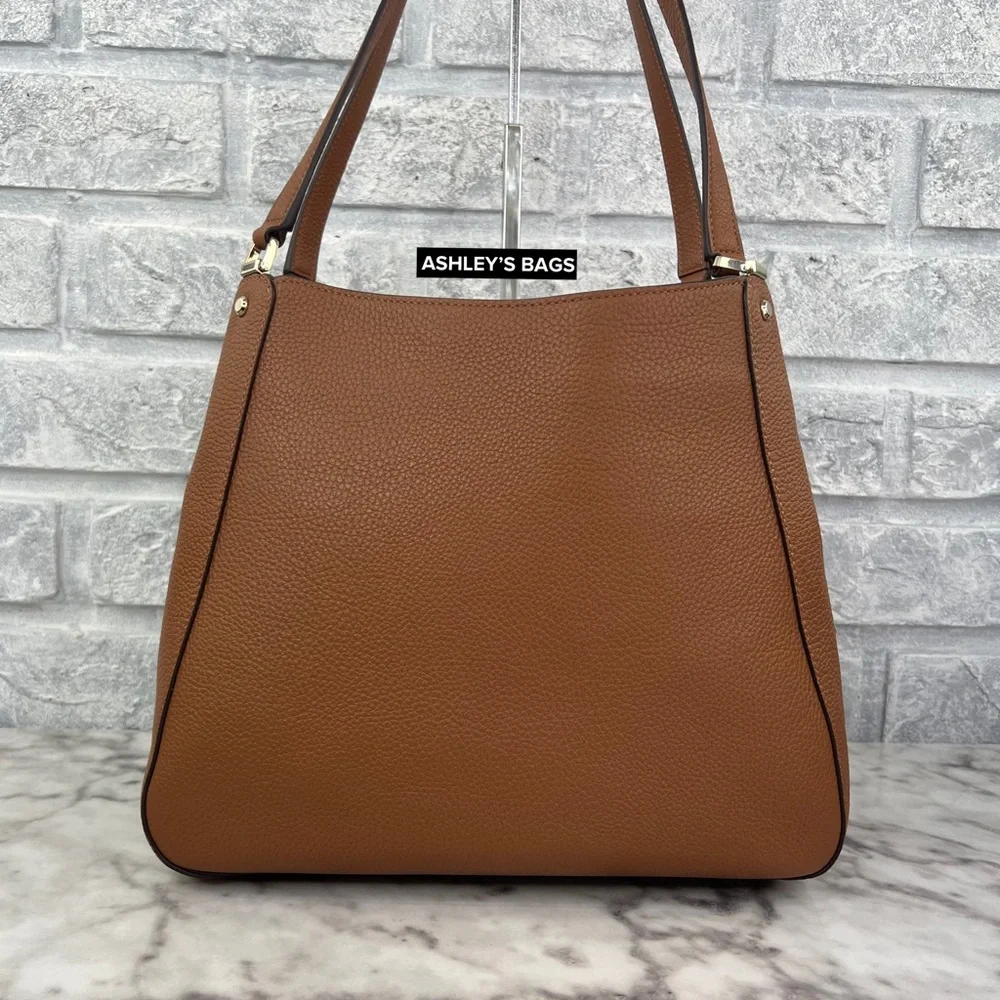 Kate Spade Leila Medium Patchwork Suede Triple Compartment Shoulder Bag Tote - Picture 4 of 9